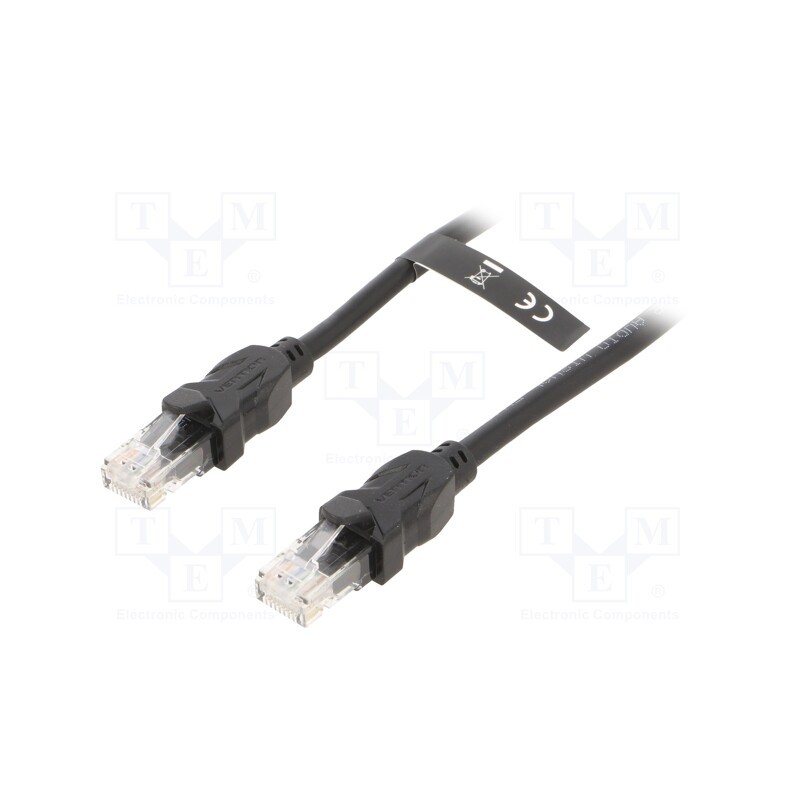 1 pcs x VENTION - IBBBI - Patch cord, U/UTP, 6, Cu, PVC, black, 3m, RJ45 plug,both sides