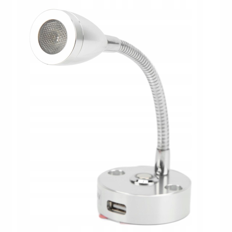 Wall lamp 12 24v LED, silver housing