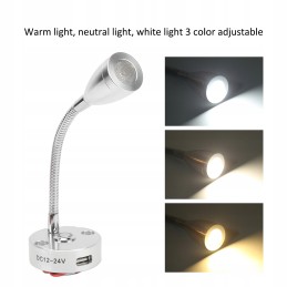 Wall lamp 12 24v LED, silver housing