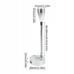 Wall lamp 12 24v LED, silver housing