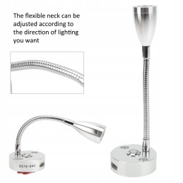 Wall lamp 12 24v LED, silver housing