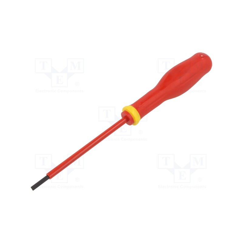 1 pcs x FACOM - AT3.5X100VE - Screwdriver, insulated, slot, 3,5x0,6mm, Blade length: 100mm