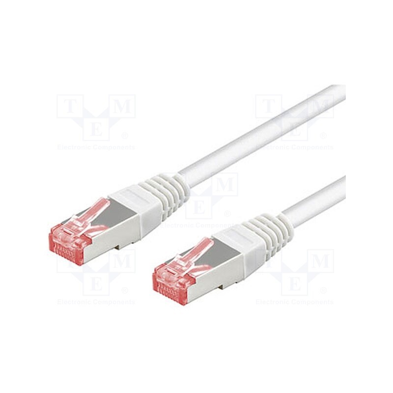 1 pcs x Goobay - 93505 - Patch cord, S/FTP, 6, stranded, Cu, LSZH, white, 2m, 28AWG