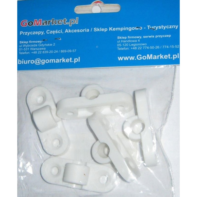 Plastic vestibule hook, white, 5 pieces