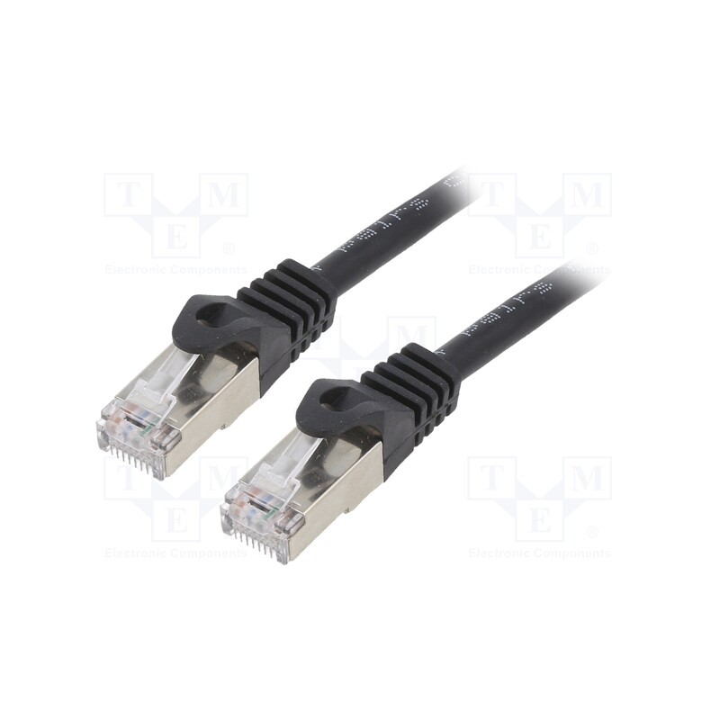 1 pcs x GEMBIRD - PP6-3M/BK - Patch cord, F/UTP, 6, stranded, CCA, PVC, black, 3m, RJ45 plug, 26AWG