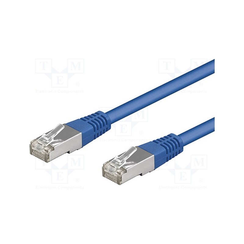 1 pcs x Goobay - 95543 - Patch cord, SF/UTP, 5e, stranded, CCA, PVC, blue, 1.5m, 26AWG