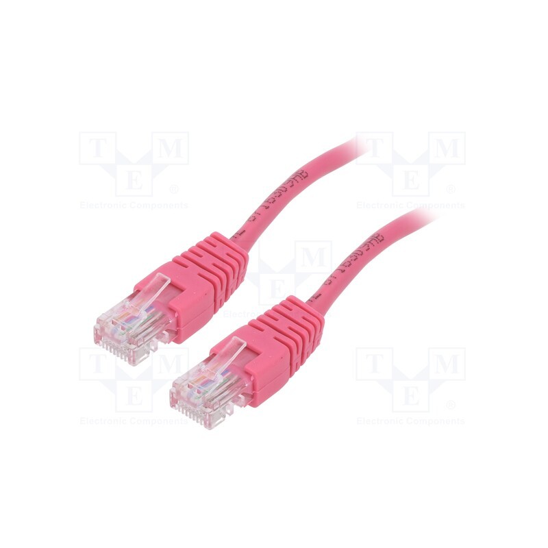 1 pcs x GEMBIRD - PP12-3M/RO - Patch cord, U/UTP, 5e, stranded, CCA, PVC, pink, 3m, 26AWG