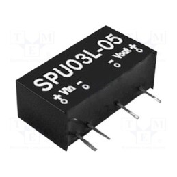 1 pcs x MEAN WELL - SPU03N-12 - Converter: DC/DC, 3W, Uin: 21.6÷26.4V, Uout: 12VDC, Iout: 250mA, SIP