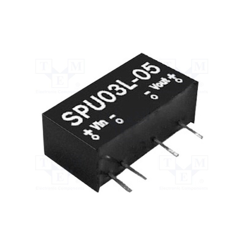 1 pcs x MEAN WELL - SPU03N-12 - Converter: DC/DC, 3W, Uin: 21.6÷26.4V, Uout: 12VDC, Iout: 250mA, SIP