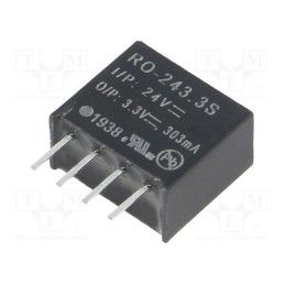 1 pcs x RECOM - RO-243.3S - Converter: DC/DC, 1W, Uin: 21.6÷26.4V, Uout: 3.3VDC, Iout: 303mA