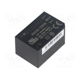 1 pcs x RECOM - RAC02-12SGB - Converter: AC/DC, 2W, 85÷264VAC, 12VDC, Iout: 167mA, 68%, PCB, 3000V