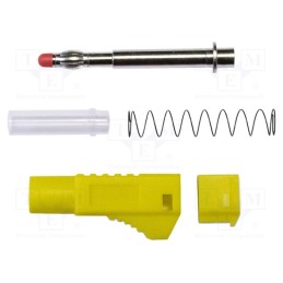 1 pcs x MUELLER ELECTRIC - BU-3261410-4 - Plug, 4mm banana, 45A, 1kVAC, yellow, soldered, brass