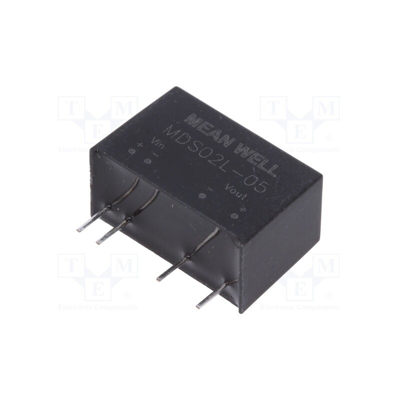 1 pcs x MEAN WELL - MDS02L-05 - Converter: DC/DC, 2W, Uin: 4.5÷5.5V, Uout: 5VDC, Iout: 400mA, SIP7