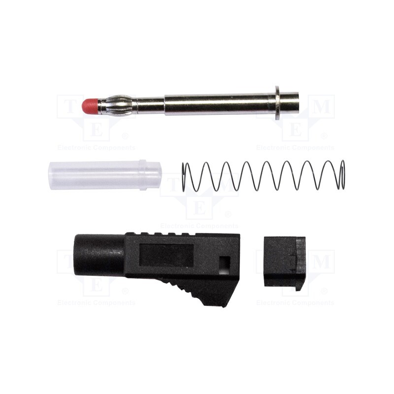 1 pcs x MUELLER ELECTRIC - BU-3261410-0 - Plug, 4mm banana, 45A, 1kVAC, black, soldered, brass