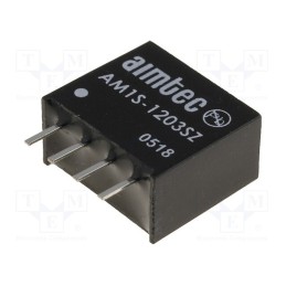 1 pcs x AIMTEC - AM1S-1203SZ - Converter: DC/DC, 1W, Uin: 10.8÷13.2V, Uout: 3.3VDC, Iout: 300mA