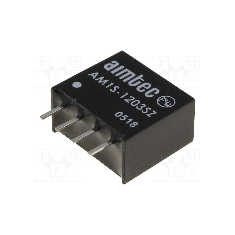 1 pcs x AIMTEC - AM1S-1203SZ - Converter: DC/DC, 1W, Uin: 10.8÷13.2V, Uout: 3.3VDC, Iout: 300mA