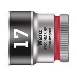 1 pcs x WERA - 5003751001 - Socket, 6-angles,socket spanner, HEX 17mm, 3/8', 29mm, Zyklop