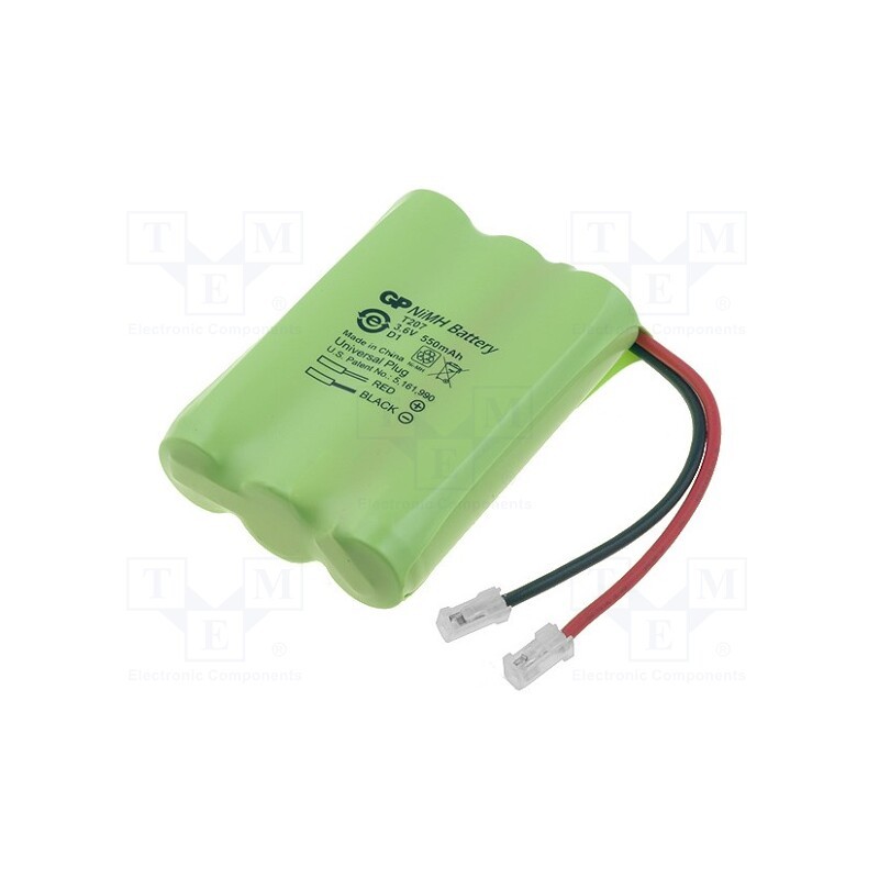 1 pcs x GP - T207 - Re-battery: Ni-MH, AAA, 3.6V, 550mAh, cables, 46x30x10.5mm, blister