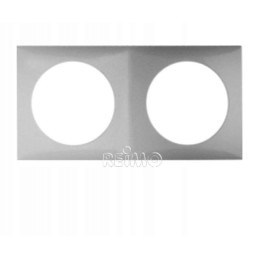 Berker frame, double socket housing, matt chrome