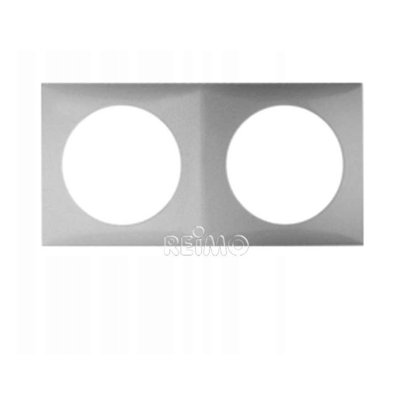 Berker frame, double socket housing, matt chrome
