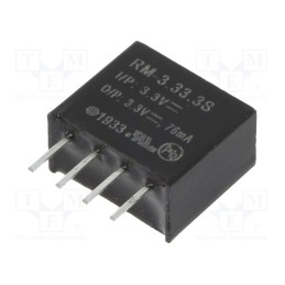 1 pcs x RECOM - RM-3.33.3S - Converter: DC/DC, 0.25W, Uin: 2.97÷3.63V, Uout: 3.3VDC, Iout: 75mA