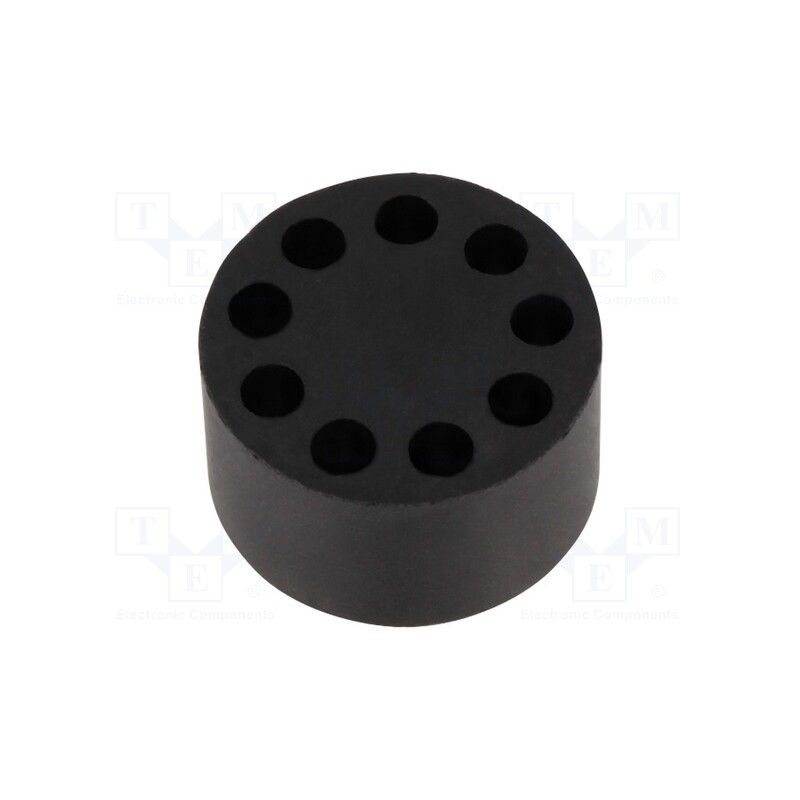 1 pcs x HELUKABEL - HELUTOP HT-MFDE M32 9X4 - Insert for gland, 4mm, M32, IP68, NBR rubber, Holes no: 9, HT-MFDE