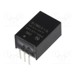 1 pcs x RECOM - R-78B5.0-1.5L - Converter: DC/DC, 7.5W, Uin: 6.5÷18V, Uout: 5VDC, Iout: 1.5A, SIP3