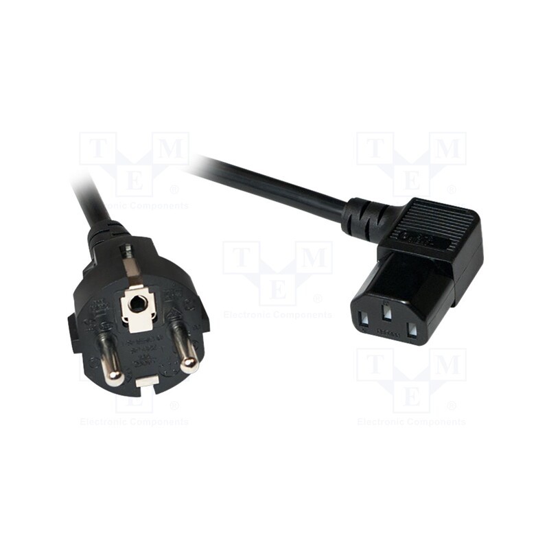1 pcs x LOGILINK - CP119 - Cable, CEE 7/7 (E/F) plug,IEC C13 female 90°, 5m, black, 10A