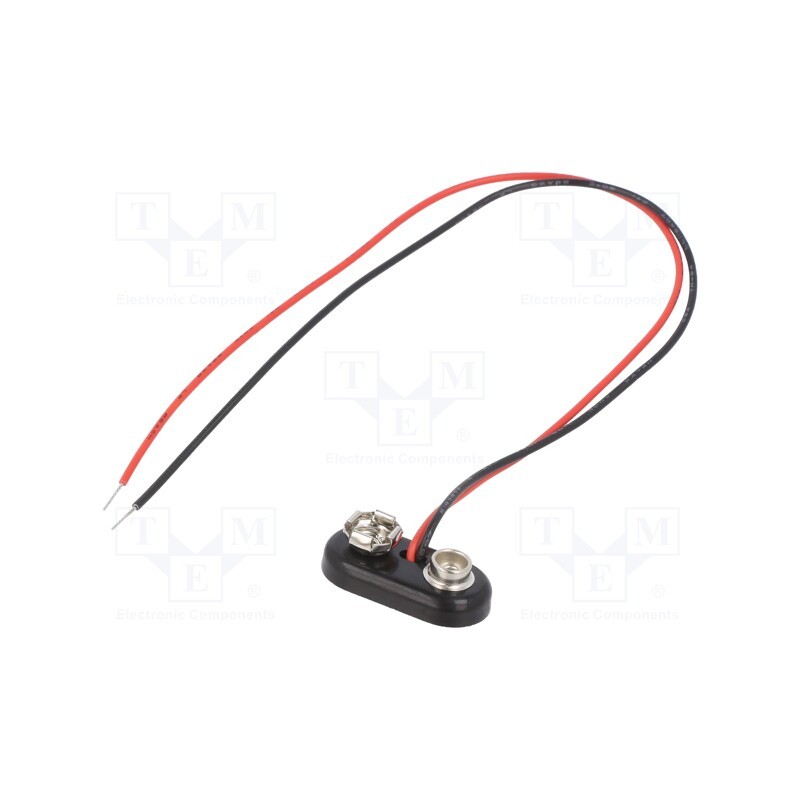 1 pcs x KEYSTONE - 2243 - 6F22 connector, 6F22,6LR61, Batt.no: 1, leads 150mm