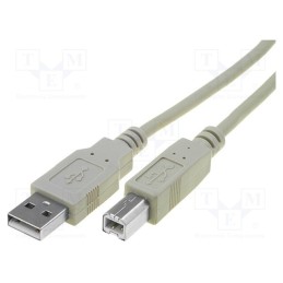 1 pcs x DIGITUS - AK-300102-030-E - Cable, USB 2.0, USB A plug,USB B plug, nickel plated, 3m, grey