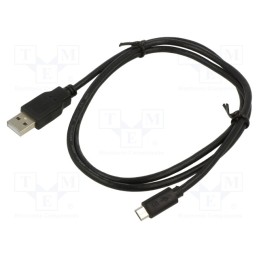1 pcs x ART - KABUSB MICRO AL-OEM-106 - Cable, USB 2.0, USB A plug,USB B micro plug, 1m, black, Core: Cu