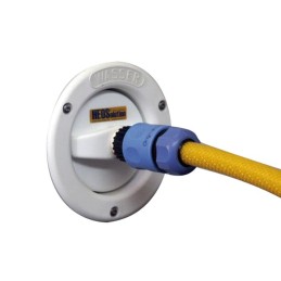 Water connection with a hose for a Heos camper trailer