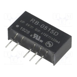 1 pcs x RECOM - RB-0515D - Converter: DC/DC, 1W, Uin: 4.5÷5.5V, Uout: 15VDC, Uout2: -15VDC, SIP7