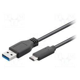 1 pcs x Goobay - 67890 - Cable, USB 3.0, USB A plug,USB C plug, 1m, black