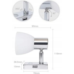 Camping wall reading lamp 12v 3w caravanning usb charging