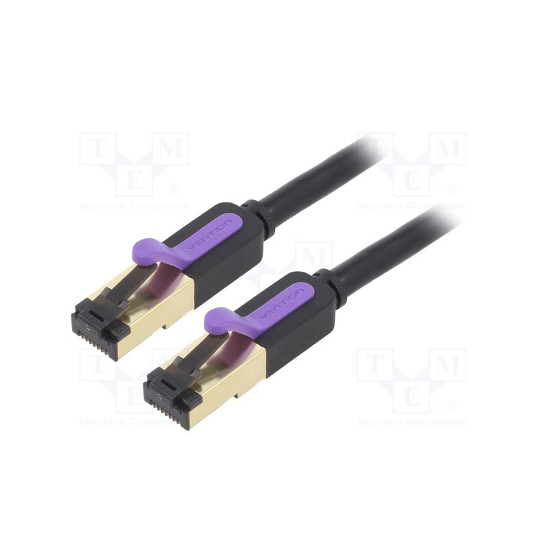 1 pcs x VENTION - ICDBJ - Patch cord, S/FTP, 7, stranded, OFC, PVC, black, 5m, 28AWG