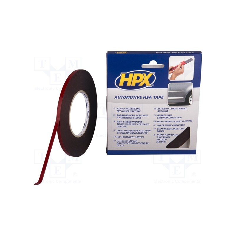 1 rol x HPX - HSA002 - Tape: fixing, W: 6mm, L: 10m, Thk: 1.1mm, double-sided, acrylic