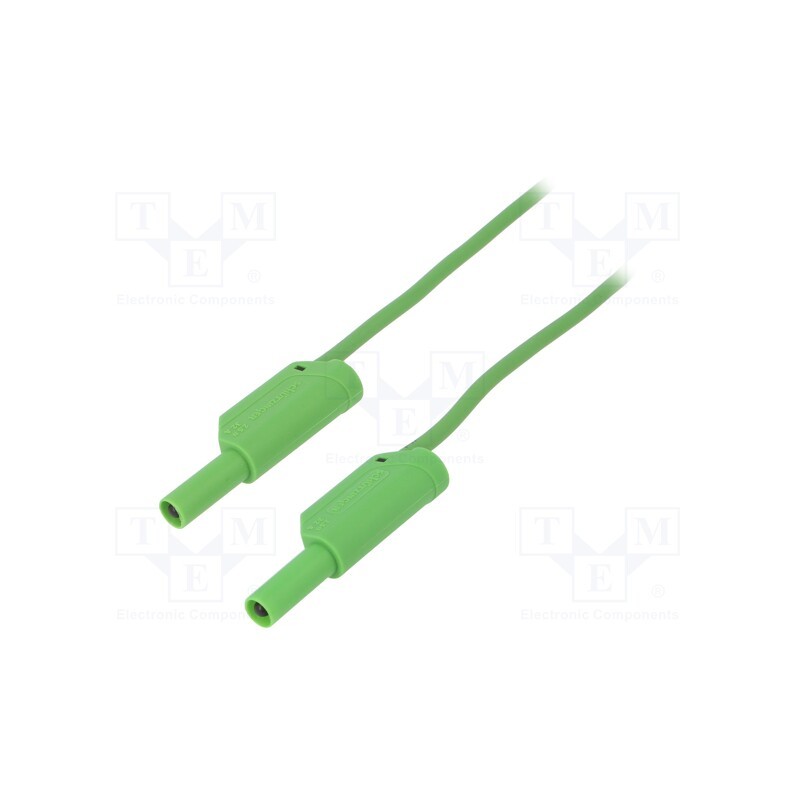 1 pcs x SCHu00dcTZINGER - VSFK 6000 / 2.5 / 150 / GN - Test lead, 32A, banana plug 4mm,both sides, Len: 1.5m, green