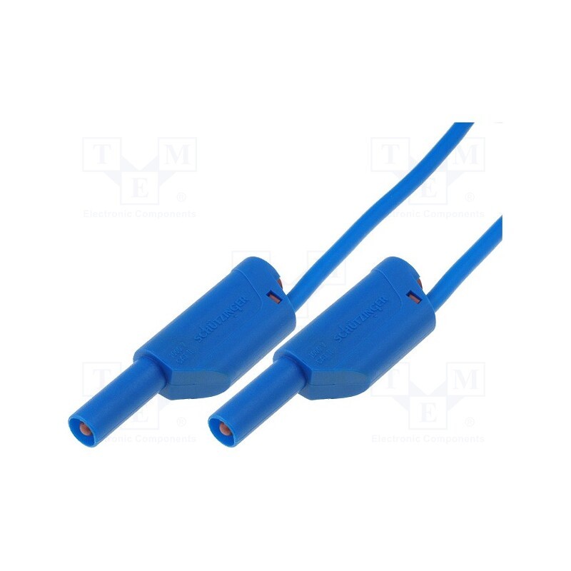 1 pcs x SCHu00dcTZINGER - VSFK 6000 / 2.5 / 150 / BL - Test lead, 32A, banana plug 4mm,both sides, Len: 1.5m, blue