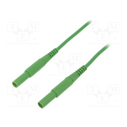 1 pcs x SCHu00dcTZINGER - MSFK A341 / 1 / 100 / GN - Test lead, 16A, banana plug 4mm,both sides, with protection