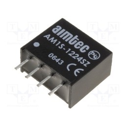 1 pcs x AIMTEC - AM1S-1224SZ - Converter: DC/DC, 1W, Uin: 10.8÷13.2V, Uout: 24VDC, Iout: 42mA, SIP4