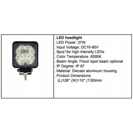 Halogen front work lamp forklift LED 9