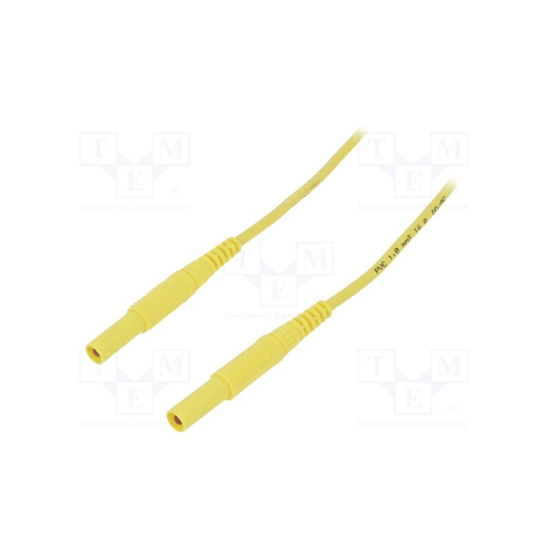 1 pcs x SCHu00dcTZINGER - MSFK A341 / 1 / 100 / GE - Test lead, 16A, banana plug 4mm,both sides, with protection