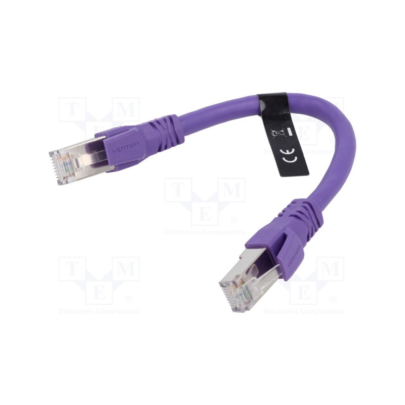 1 pcs x VENTION - IBMVAH - Patch cord, S/FTP, 6a, stranded, OFC, PVC, violet, 0.2m, 26AWG