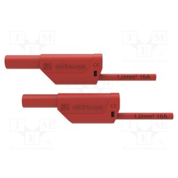 1 pcs x SCHu00dcTZINGER - VSFK 8700 / 1 / 150 / RT - Test lead, 16A, banana plug 4mm,both sides, Urated: 1kV, Len: 1.5m