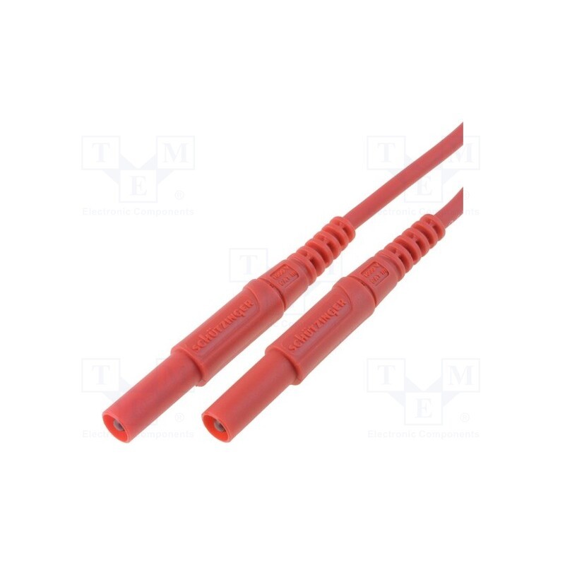 1 pcs x SCHu00dcTZINGER - MSFK A341 / 1 / 100 / RT - Test lead, 16A, banana plug 4mm,both sides, with protection