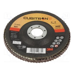 1 pcs x 3M - 969F 125MM P 60 54169 - Flap grinding wheels, Ø: 125mm, Øhole: 22.23mm, Granularity: 60