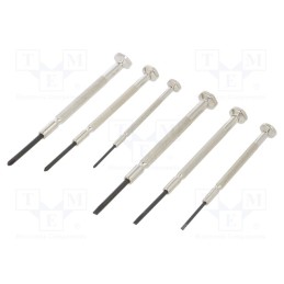 1 set x ENGINEER - DM-60 - Kit: screwdrivers, precision, Phillips,slot, box, 6pcs.