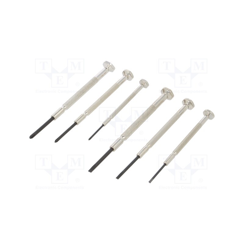1 set x ENGINEER - DM-60 - Kit: screwdrivers, precision, Phillips,slot, box, 6pcs.