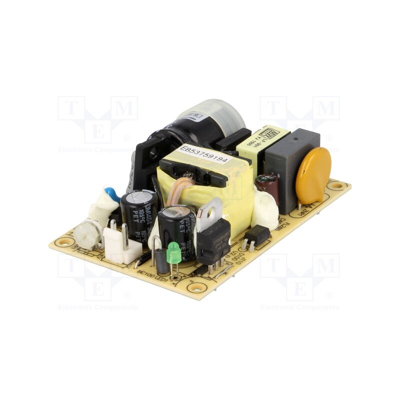 1 pcs x MEAN WELL - EPS-25-15 - Power supply: switched-mode, open, 25.5W, 120÷370VDC, 85÷264VAC